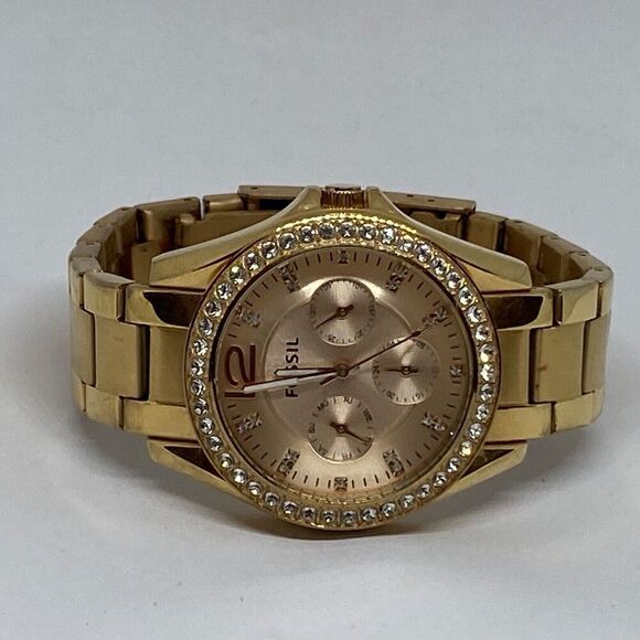 Fossil Riley ES2811 Women's Rose Gold Stainless Steel Analog Dial Watch JK668 - Picture 7 of 12